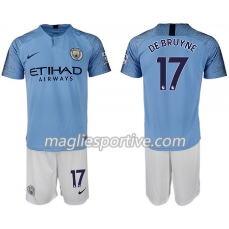 Completo Calcio Manchester City DE BRUYNE 17 Bambino Divisa Prima 2018/2019